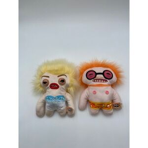Zuru Fuggler Plush Monster Set Yellow Orange Beach Theme Funny Ugly Monsters